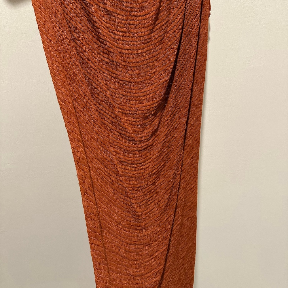 Donna Karan Textured Rust Sleeveless Dress NWT - Picture 3 of 4